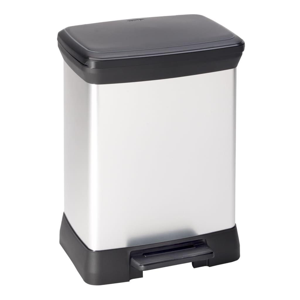 Curver Pedal Bin Deco Rectangular 30L Silver