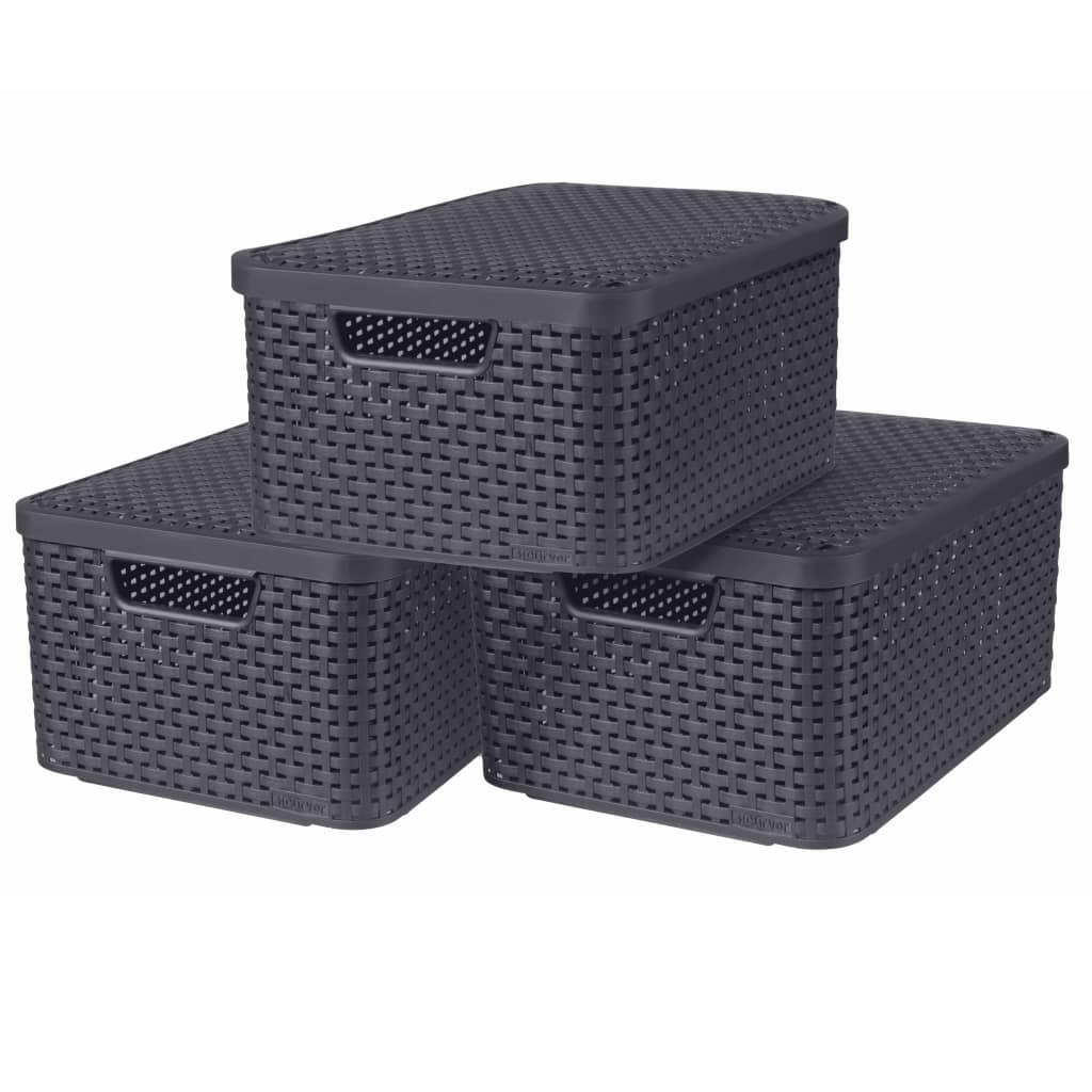 Curver Stye Storage Boxes With Id 3 Pcs Size