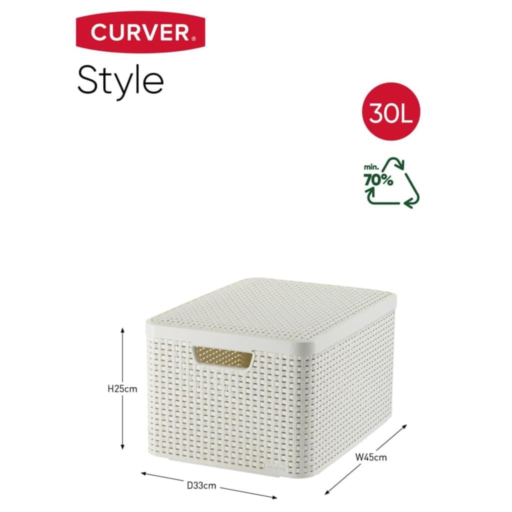 Curver Storage Box With Lid Style L 30L Creamy