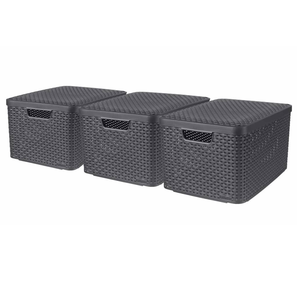 Curver Stye Storage Boxes With Id 3 Pcs Size