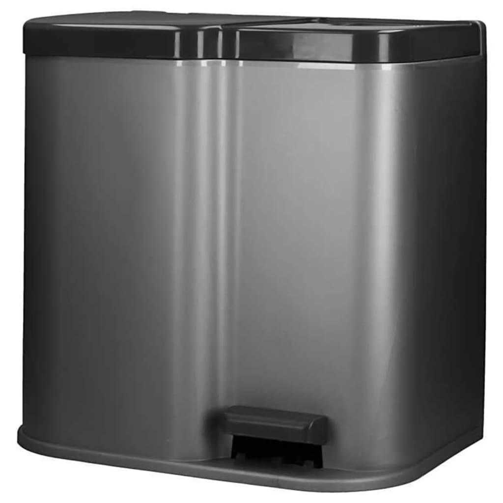 Curver Duo Pedal Bin Deco 15L With 6L Inner Buckets Light Grey