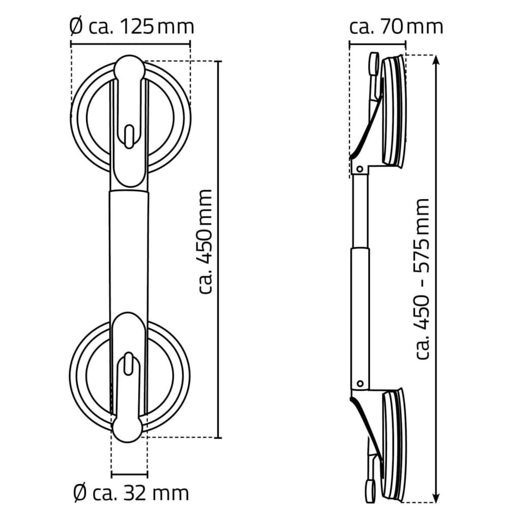 Ridder Telescopic Suction Grab Rail 12.5 Cm 100 Kg A0150301