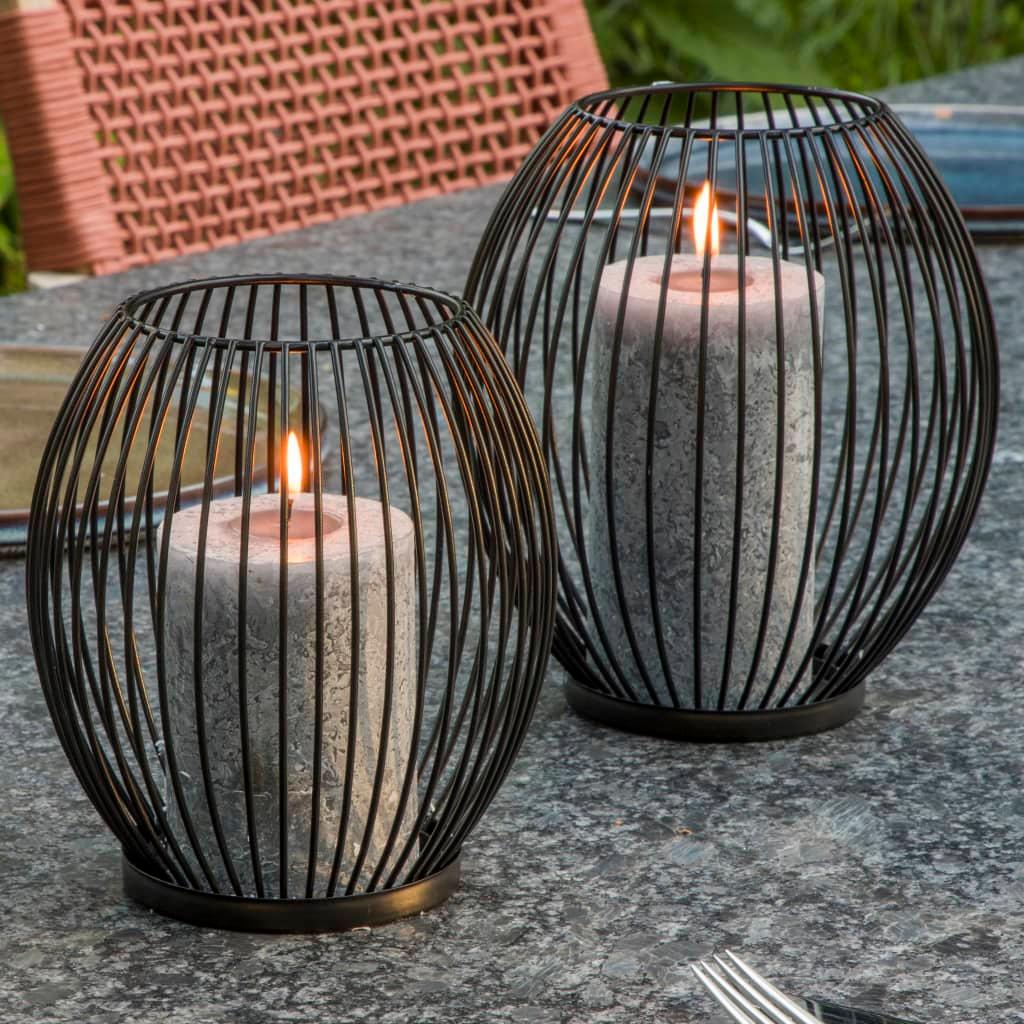 Hi 2 Pieces Candle Holder Set Black