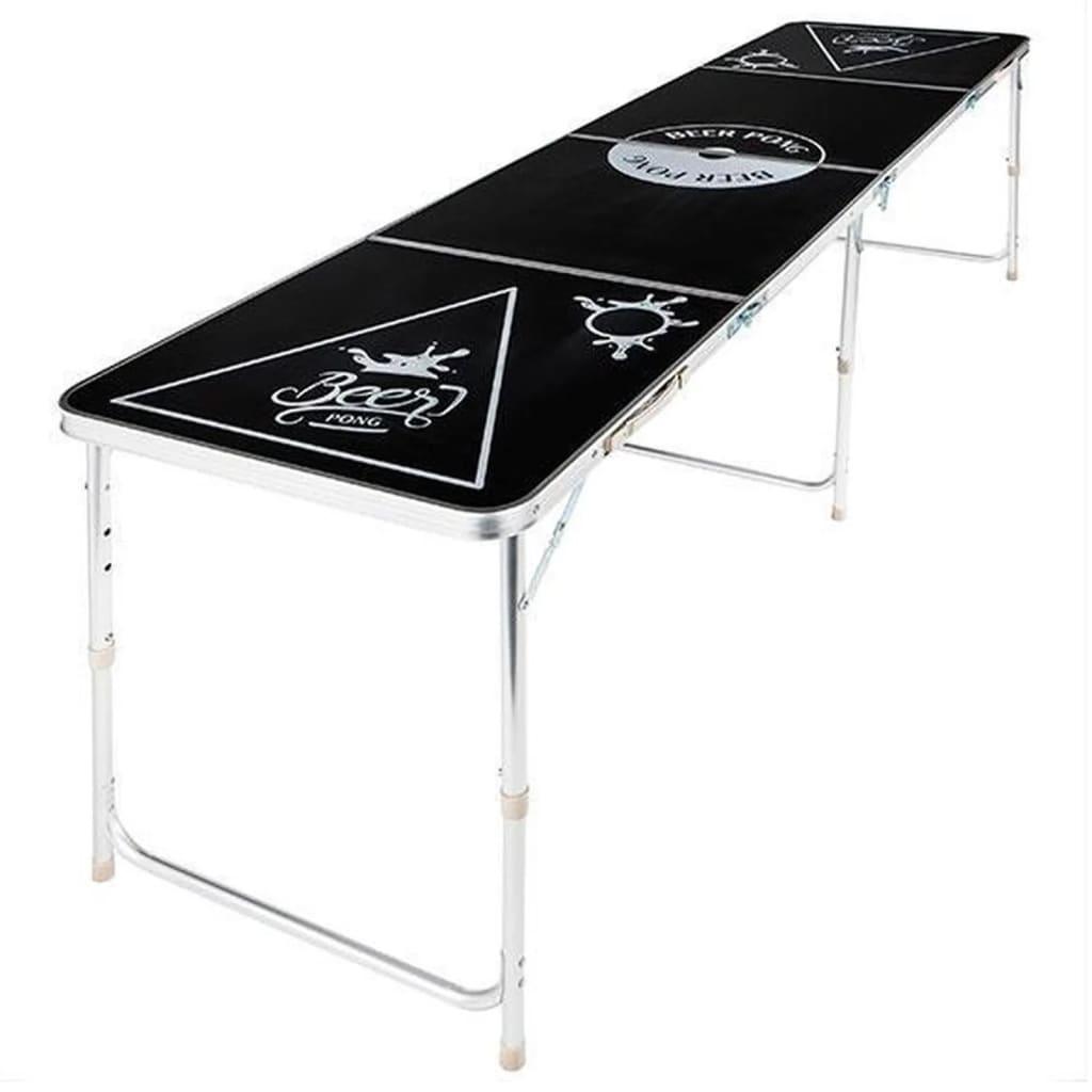 Hi Beer Pong Folding Table Height Adjustable Black