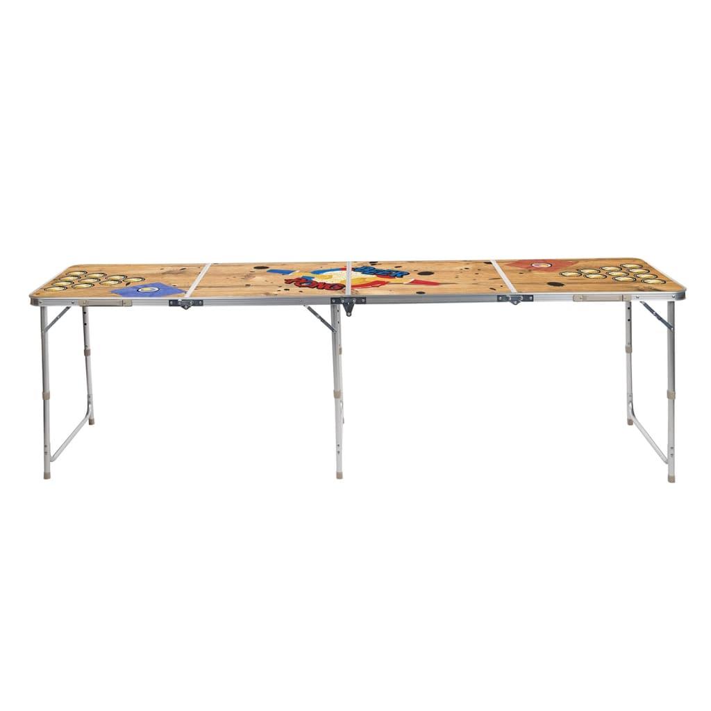 Hi Folding Beer Pong Table 240X60X55 Cm Mdf And Aluminium