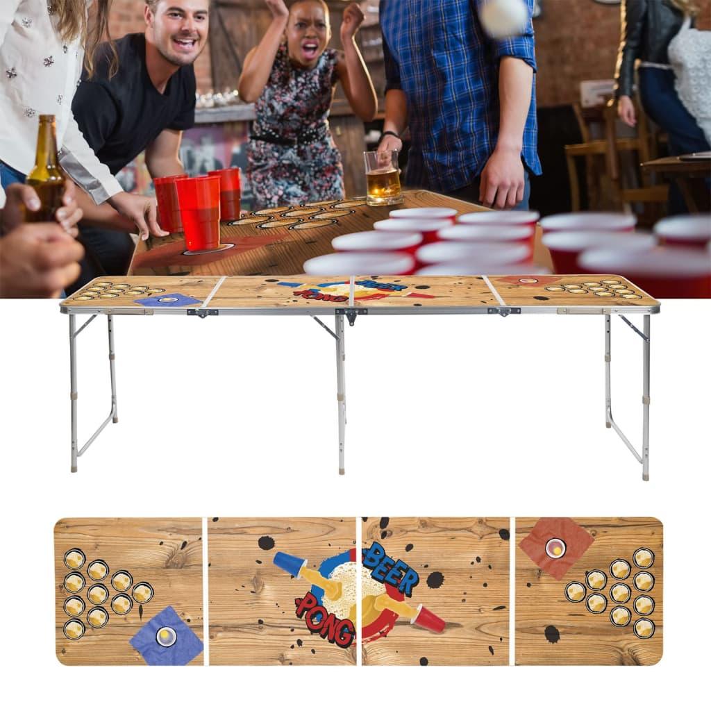 Hi Folding Beer Pong Table 240X60X55 Cm Mdf And Aluminium