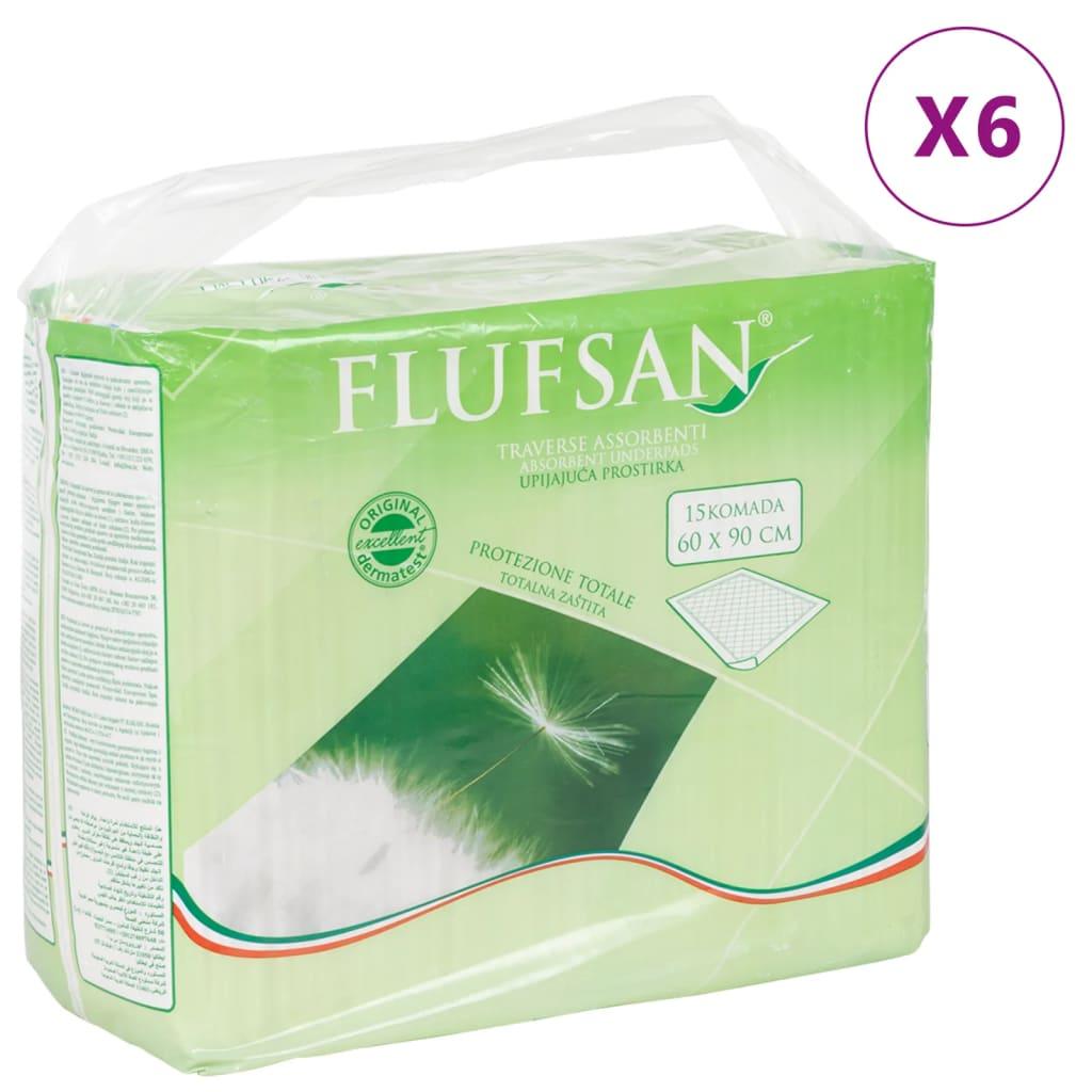 Flufsan Incontinence Bed Pads 90 Pcs 60X90 Cm