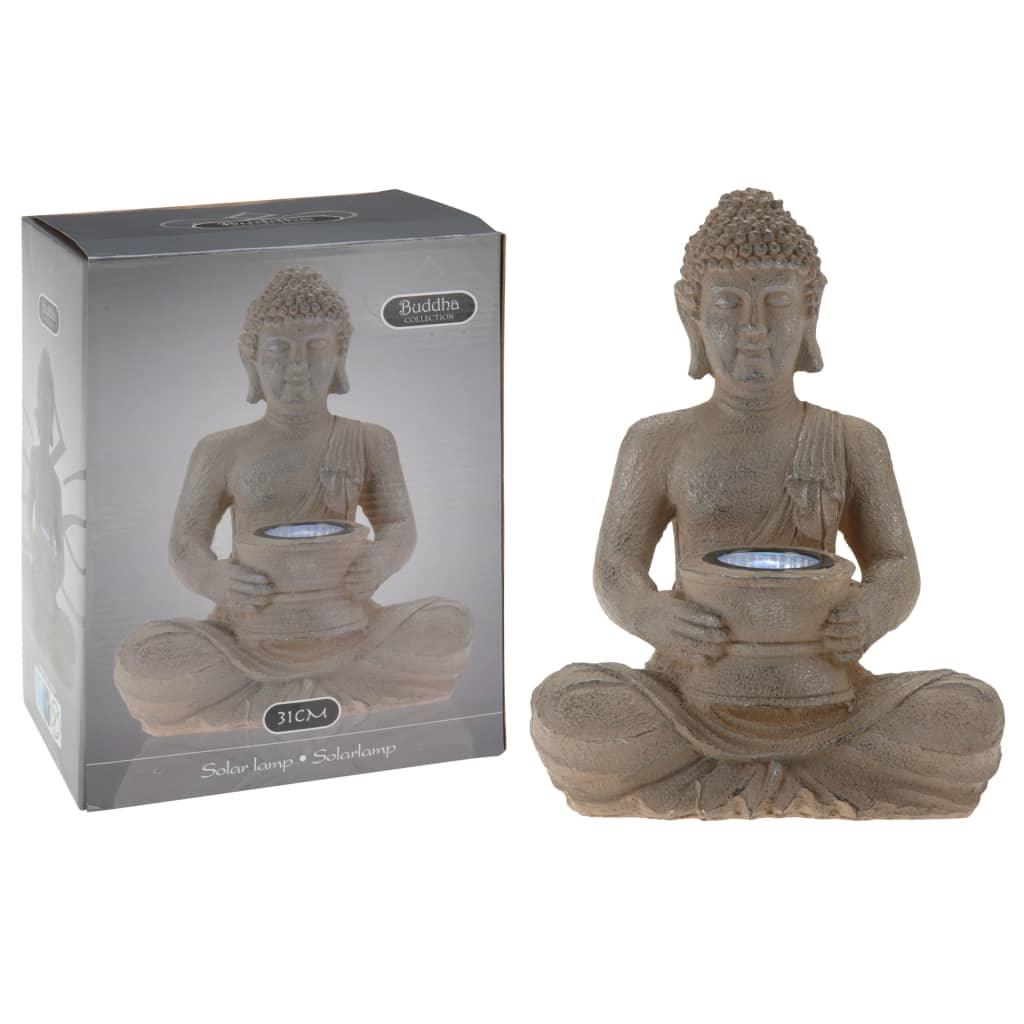 Progarden Poly-Stone Buddha With Solar Light