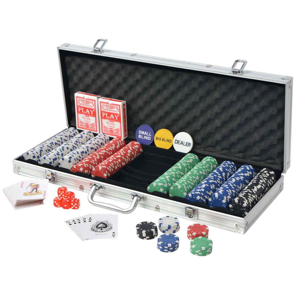 Poker Set With 500 Chips Aluminium