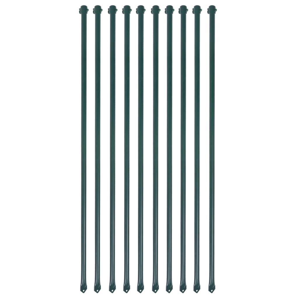 Garden Posts 10 Pcs Metal Green