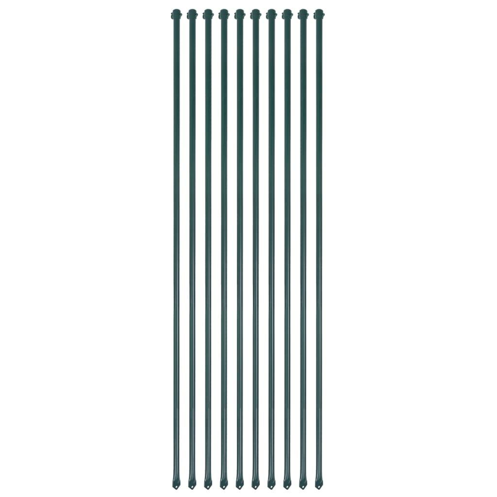 Garden Posts 10 Pcs Metal Green