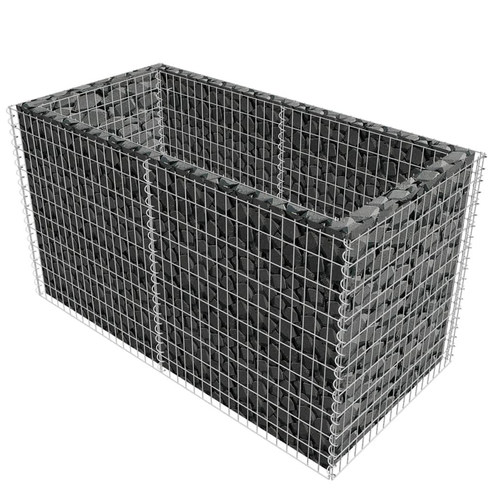 Gabion Raised Bed Steel 180X90X100 Cm Silver