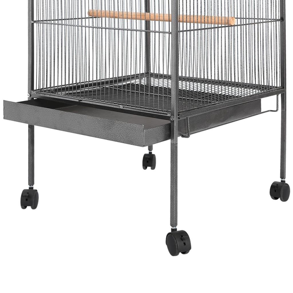 Trendyproduct.co.uk Bird Cage With Roof 66X66X155 Cm Steel vidaXL Animals & Pet Supplies Animals & Pet Supplies > Pet Supplies > Bird Supplies > Bird Cages & Stands Bird Cages & Stands Bird Supplies Black parcel Pet Supplies vidaXL