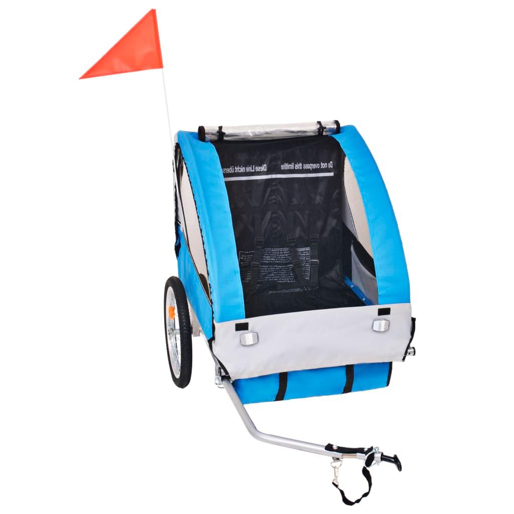 Bike Trailer Grey And Blue 30 Kg