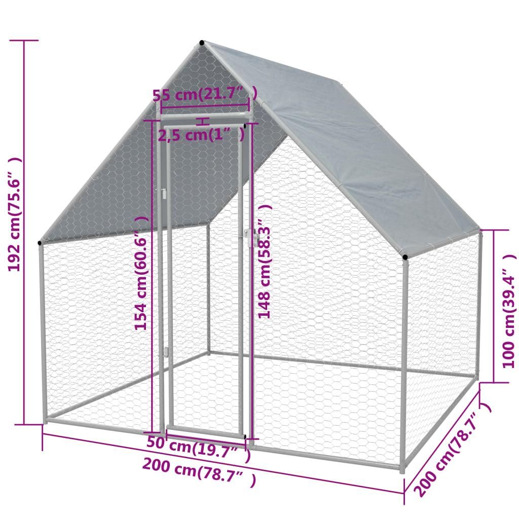 Outdoor Chicken Cage Galvanised Steel