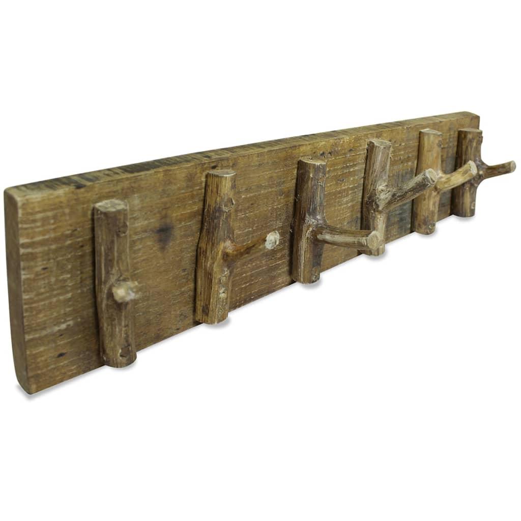 Coat Rack Solid Reclaimed Wood 60X15 Cm