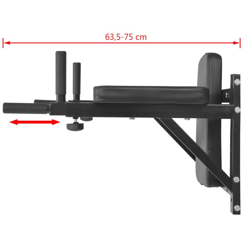 Wall-Mounted Fitness Dip Station Black