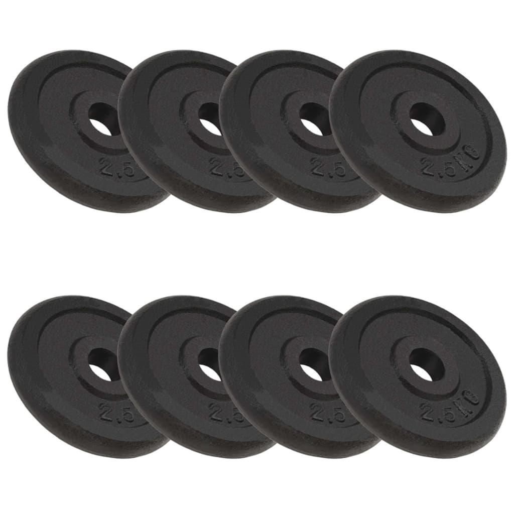 Weight Plates 8 Pcs 8X2.5 Kg Cast Iron