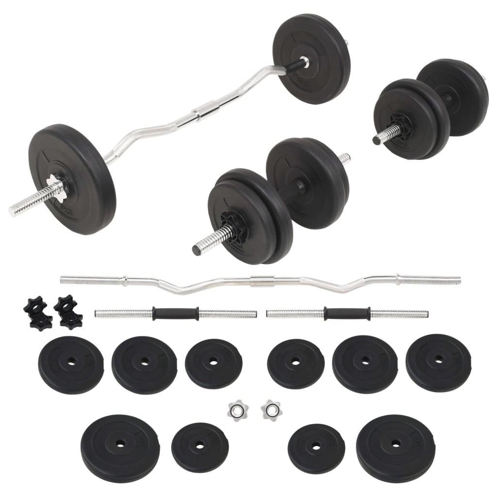 Curl Barbell And Dumbbell With Plates