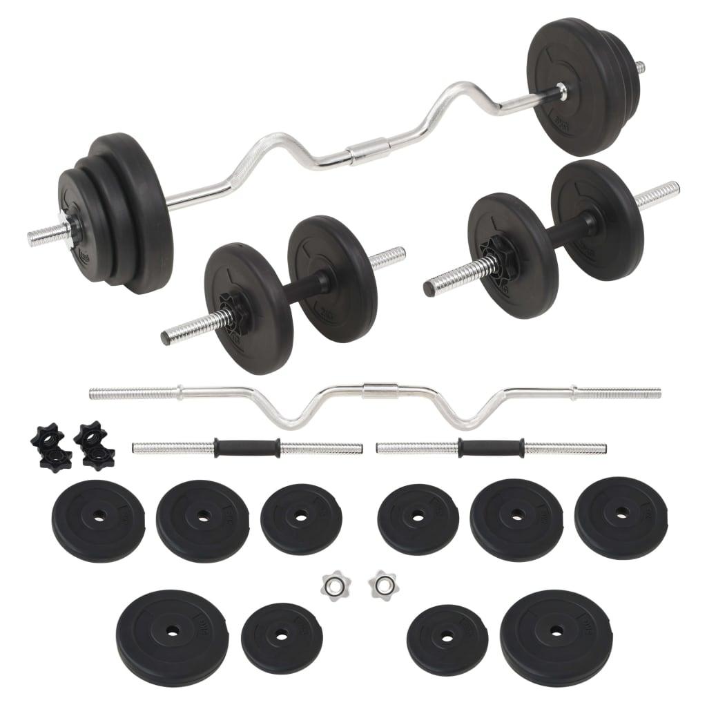 Curl Barbell And Dumbbell With Plates