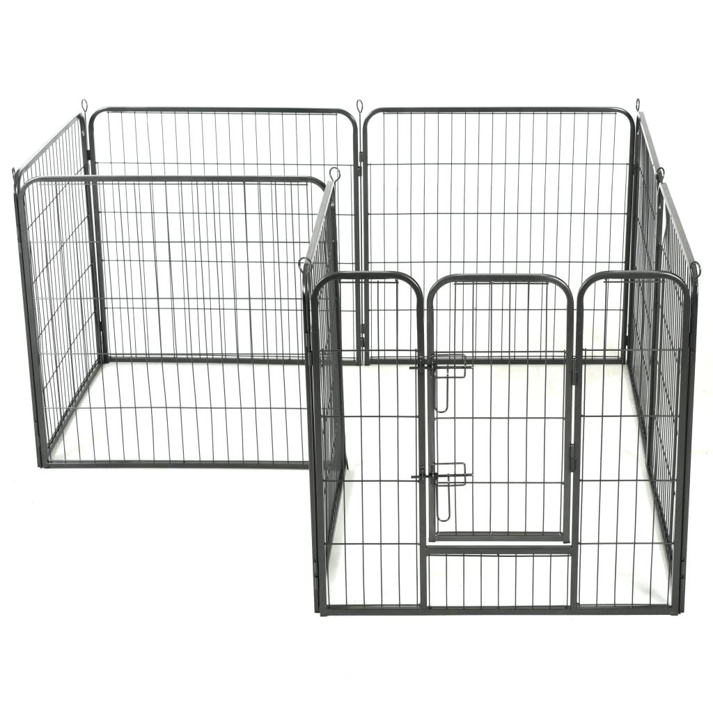 Trendyproduct.co.uk Dog Playpen 8 Panels Steel Black vidaXL Animals & Pet Supplies Animals & Pet Supplies > Pet Supplies > Dog Supplies > Dog Kennels & Runs Black Dog Kennels & Runs Dog Supplies parcel Pet Supplies vidaXL