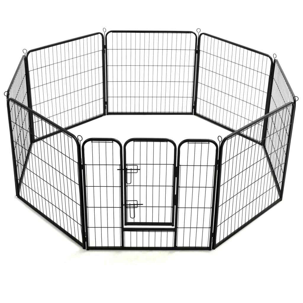 Trendyproduct.co.uk Dog Playpen 8 Panels Steel Black vidaXL Animals & Pet Supplies Animals & Pet Supplies > Pet Supplies > Dog Supplies > Dog Kennels & Runs Black Dog Kennels & Runs Dog Supplies parcel Pet Supplies vidaXL