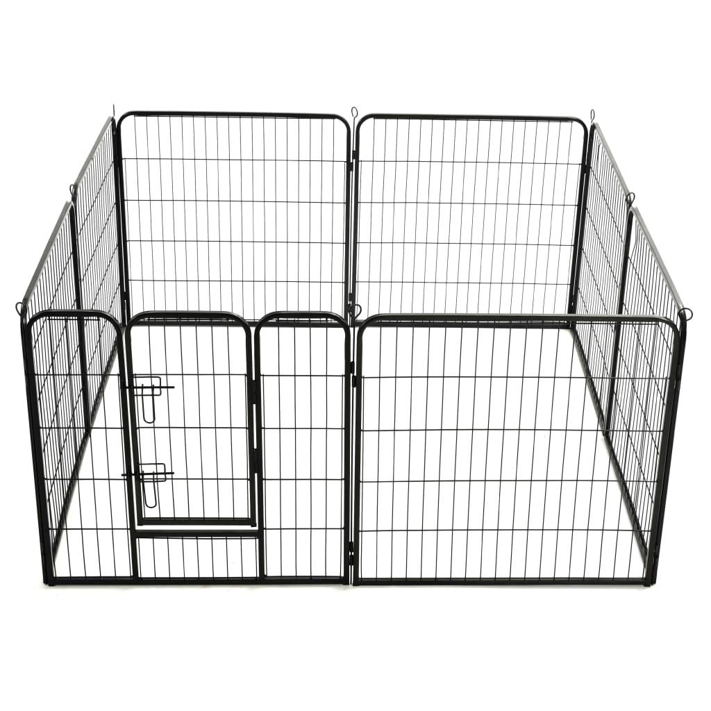 Trendyproduct.co.uk Dog Playpen 8 Panels Steel Black vidaXL Animals & Pet Supplies Animals & Pet Supplies > Pet Supplies > Dog Supplies > Dog Kennels & Runs Black Dog Kennels & Runs Dog Supplies parcel Pet Supplies vidaXL