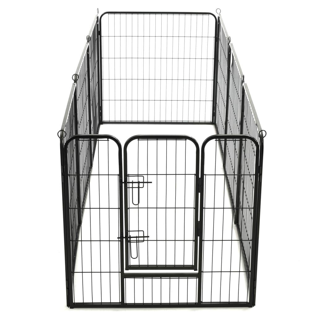 Trendyproduct.co.uk Dog Playpen 8 Panels Steel Black vidaXL Animals & Pet Supplies Animals & Pet Supplies > Pet Supplies > Dog Supplies > Dog Kennels & Runs Black Dog Kennels & Runs Dog Supplies parcel Pet Supplies vidaXL