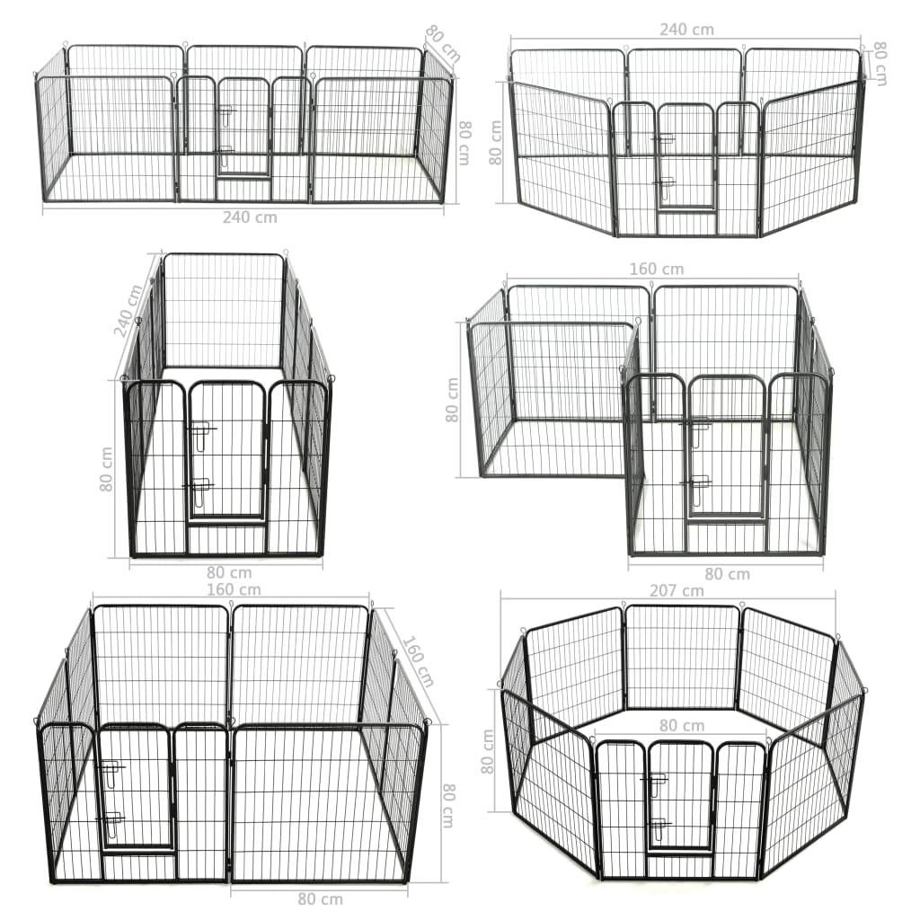 Trendyproduct.co.uk Dog Playpen 8 Panels Steel Black vidaXL Animals & Pet Supplies Animals & Pet Supplies > Pet Supplies > Dog Supplies > Dog Kennels & Runs Black Dog Kennels & Runs Dog Supplies parcel Pet Supplies vidaXL