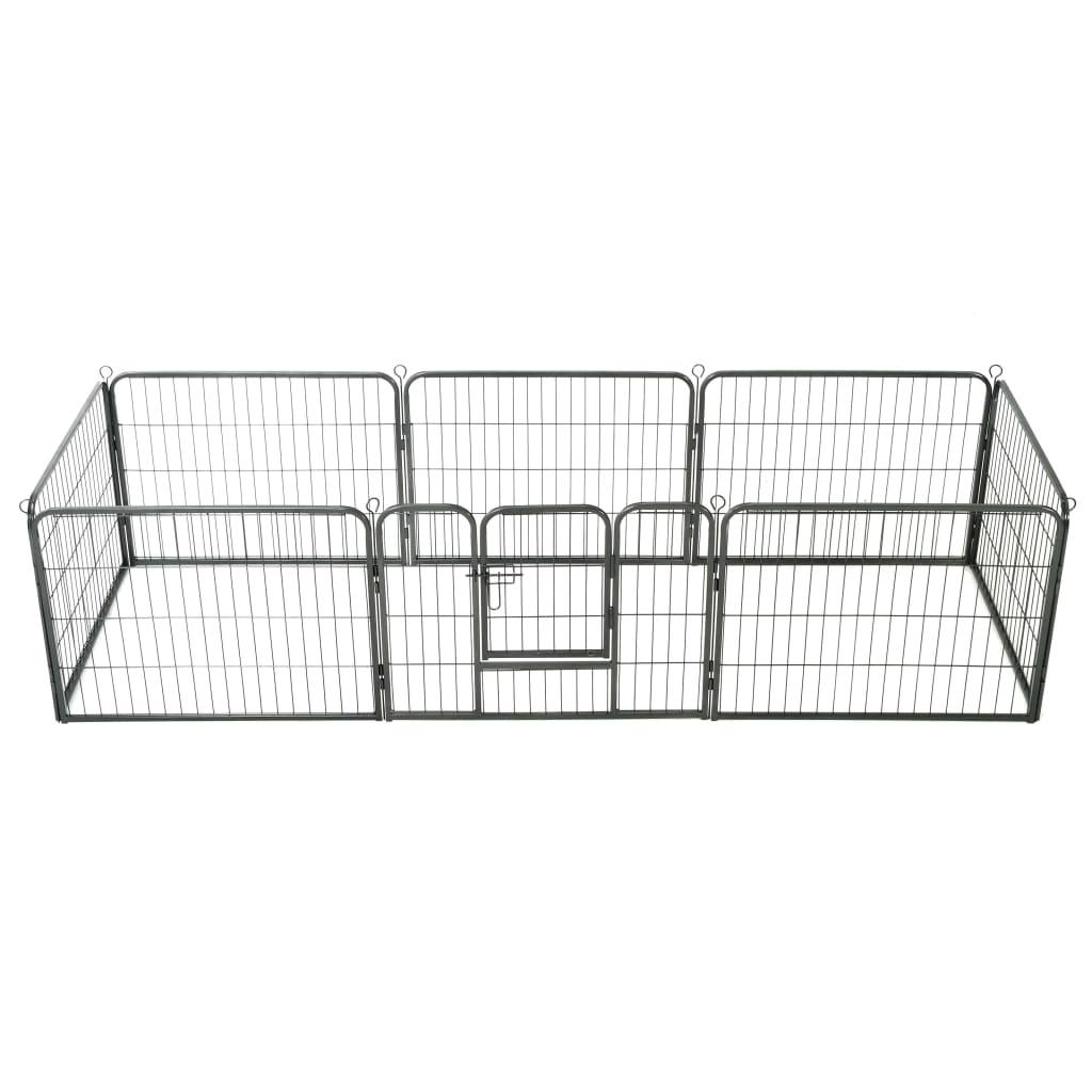 Trendyproduct.co.uk Dog Playpen 8 Panels Steel Black vidaXL Animals & Pet Supplies Animals & Pet Supplies > Pet Supplies > Dog Supplies > Dog Kennels & Runs Black Dog Kennels & Runs Dog Supplies parcel Pet Supplies vidaXL