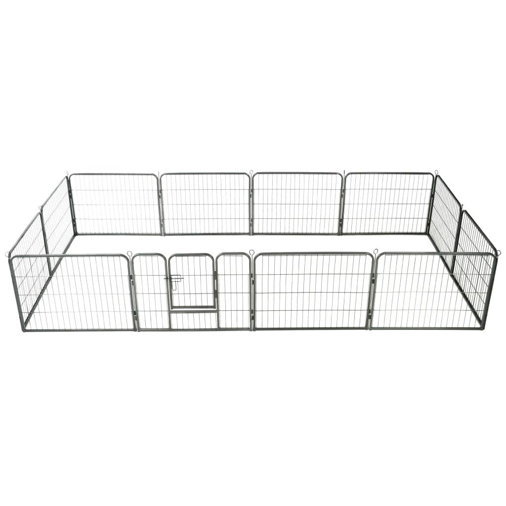 Trendyproduct.co.uk Dog Playpen 8 Panels Steel Black vidaXL Animals & Pet Supplies Animals & Pet Supplies > Pet Supplies > Dog Supplies > Dog Kennels & Runs Black Dog Kennels & Runs Dog Supplies parcel Pet Supplies vidaXL