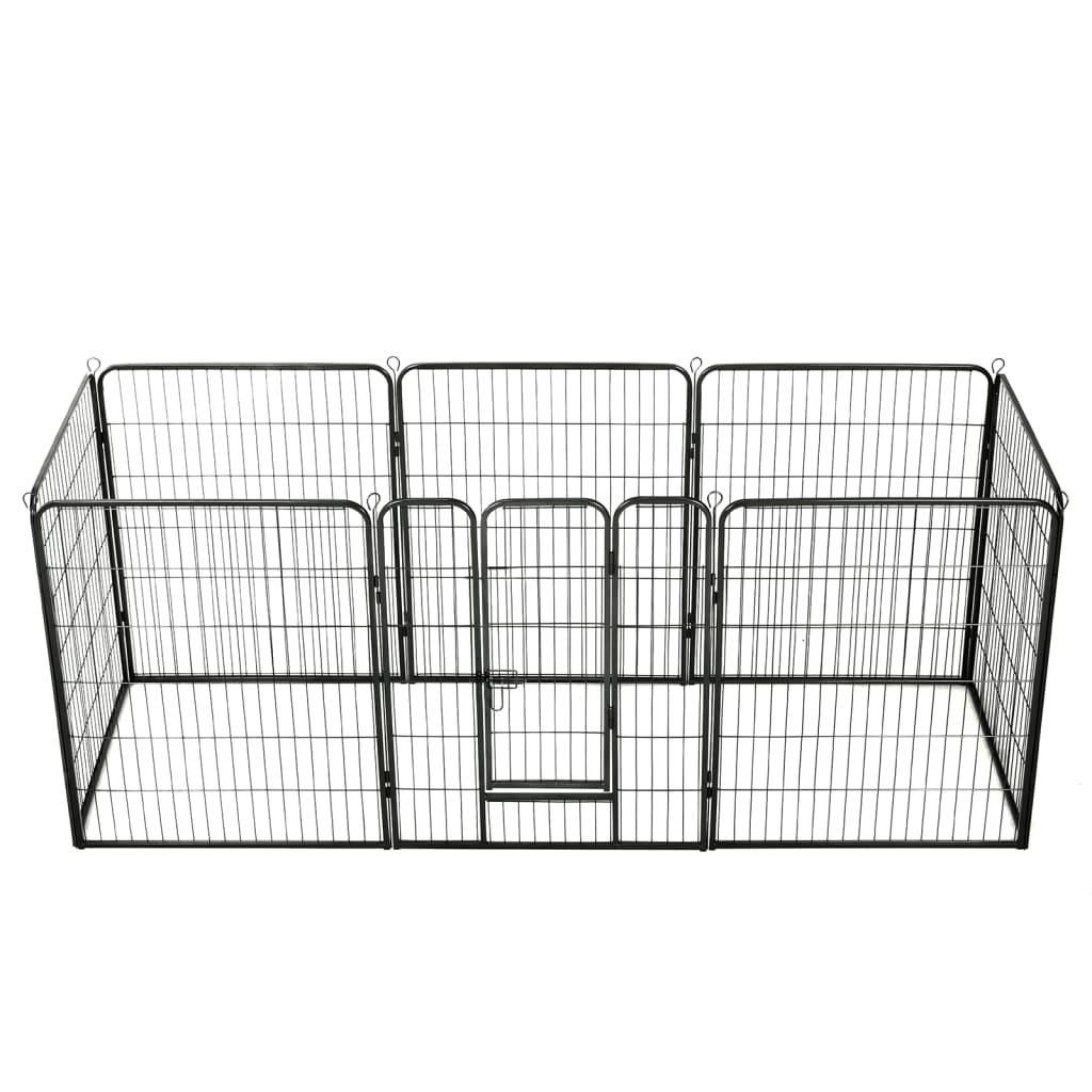 Trendyproduct.co.uk Dog Playpen 8 Panels Steel Black vidaXL Animals & Pet Supplies Animals & Pet Supplies > Pet Supplies > Dog Supplies > Dog Kennels & Runs Black Dog Kennels & Runs Dog Supplies parcel Pet Supplies vidaXL