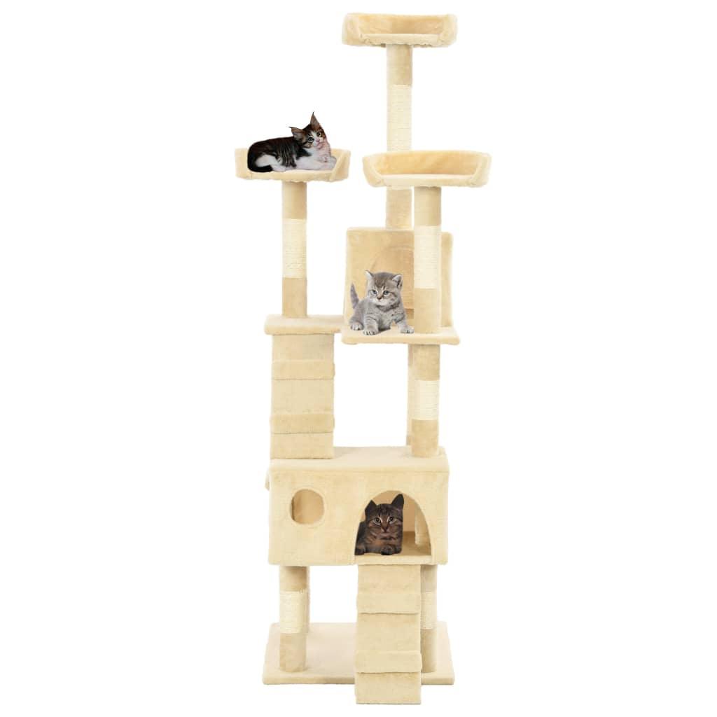 Trendyproduct.co.uk Cat Tree With Sisal Scratching Posts 170 Cm vidaXL Animals & Pet Supplies Animals & Pet Supplies > Pet Supplies > Cat Supplies > Cat Furniture Beige Cat Furniture Cat Supplies parcel Pet Supplies vidaXL