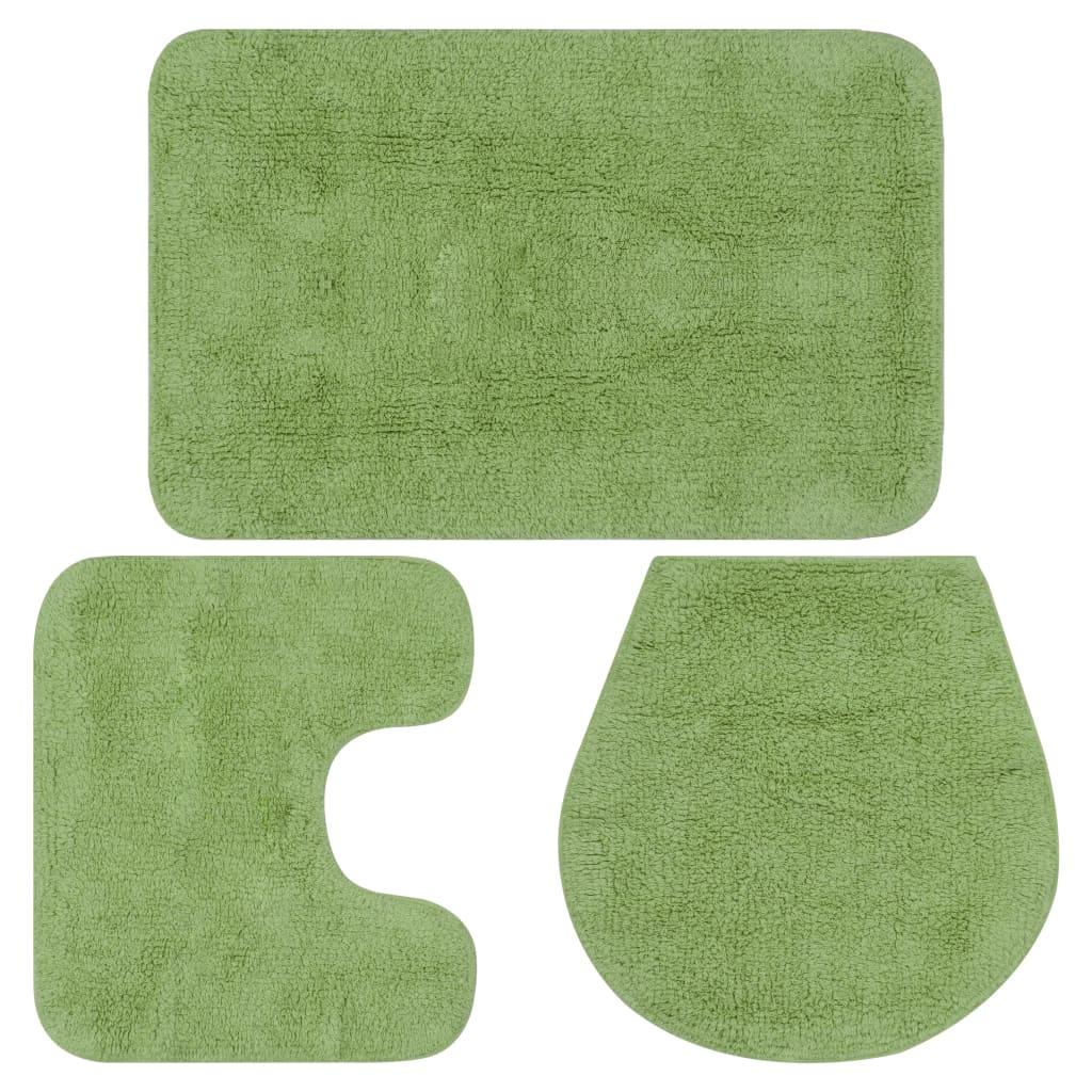 Bathroom Mat Set 3 Pieces Fabric