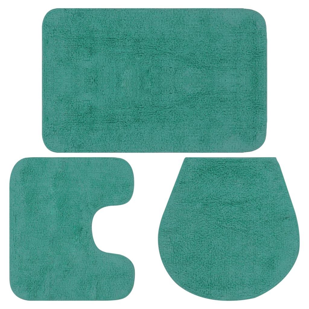 Bathroom Mat Set 3 Pieces Fabric