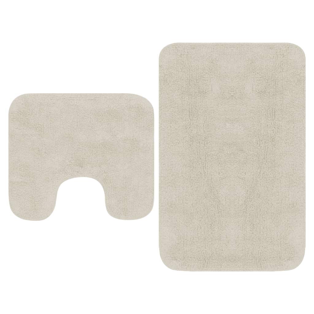 Bathroom Mat Set 2 Pieces Fabric