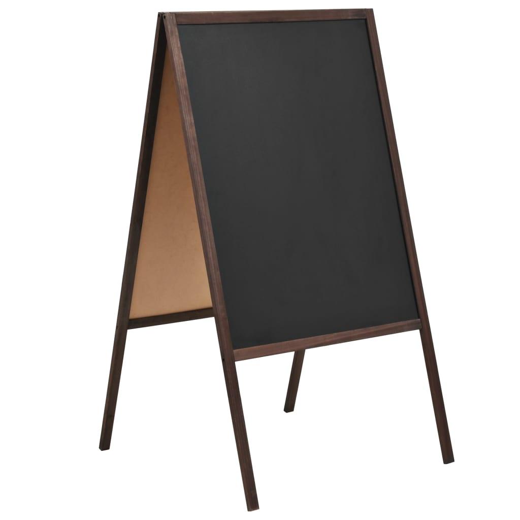 Double-Sided Blackboard Cedar Wood Free Standing