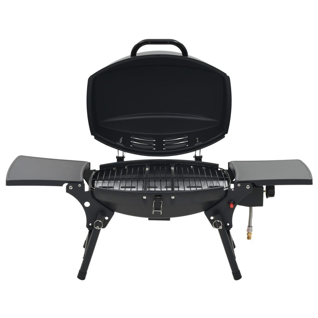 Portable Gas Bbq Grill With Cooking Zone Black