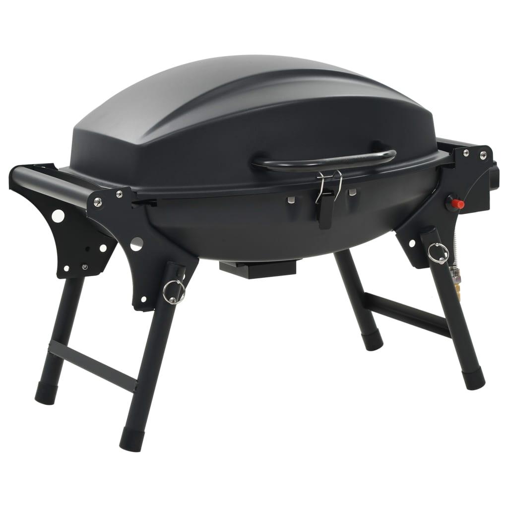 Portable Gas Bbq Grill With Cooking Zone Black