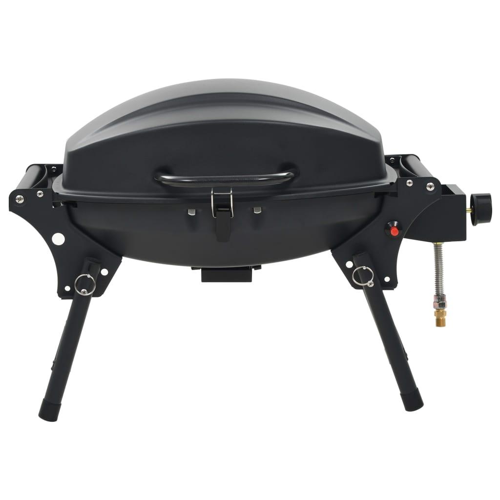 Portable Gas Bbq Grill With Cooking Zone Black