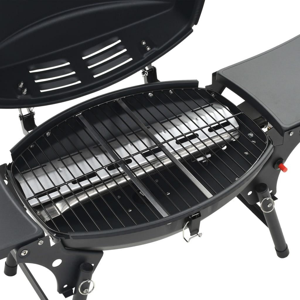 Portable Gas Bbq Grill With Cooking Zone Black