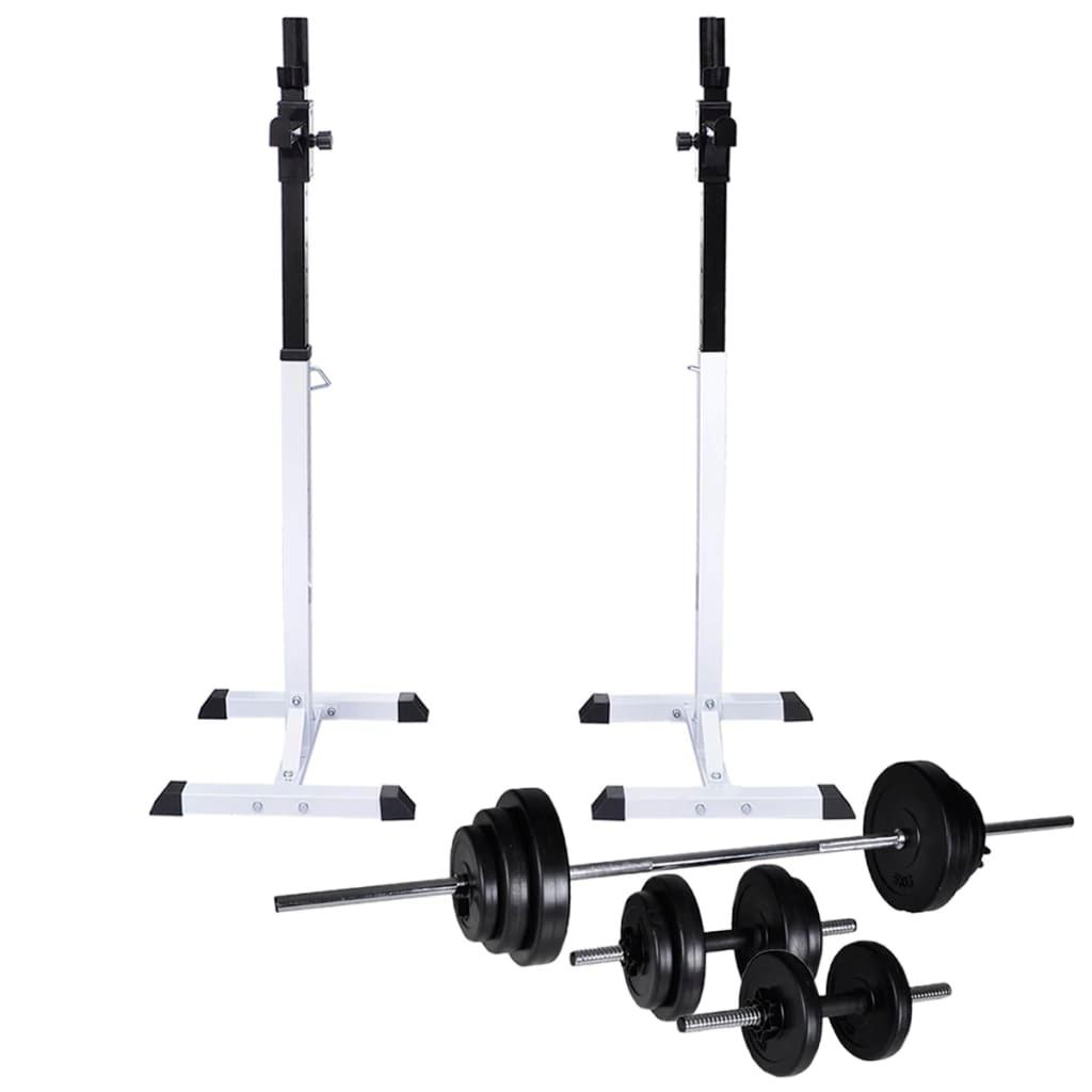 Barbell Squat Rack With Barbell And Dumbbell Set 30.5 Kg