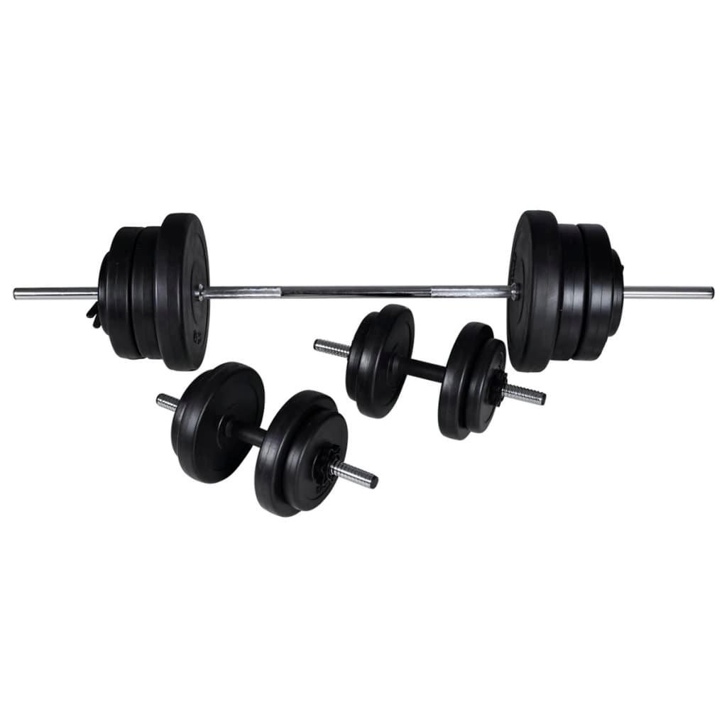 Wall-Mounted Power Tower With Barbell And Dumbbell Set