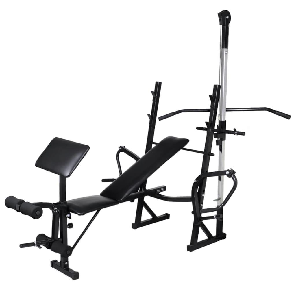 Workout Bench With Weight Rack, Barbell And Dumbbell Set 30.5Kg