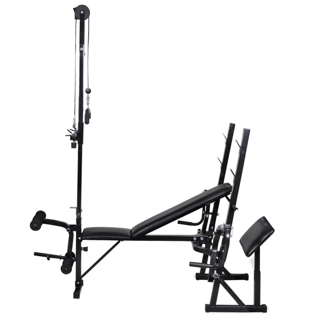 Workout Bench With Weight Rack, Barbell And Dumbbell Set 30.5Kg