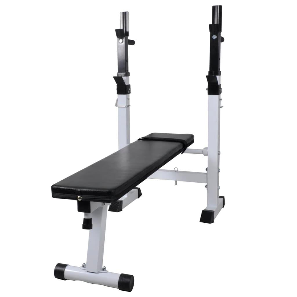 Workout Bench With Weight Rack, Barbell And Dumbbell Set