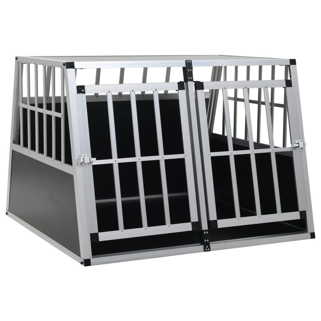 Trendyproduct.co.uk Dog Cage With Double Door vidaXL Animals & Pet Supplies Animals & Pet Supplies > Pet Supplies > Dog Supplies > Dog Houses Dog Houses Dog Supplies parcel Pet Supplies Silver vidaXL