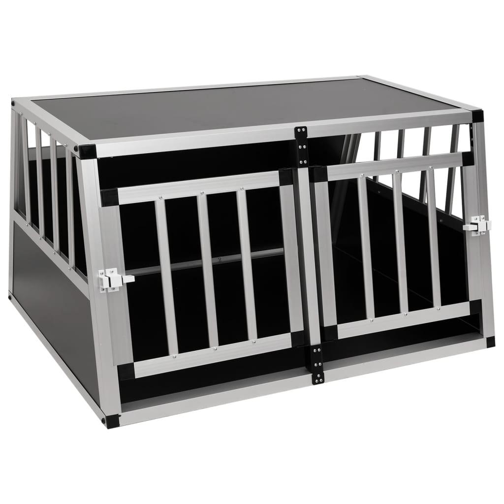 Trendyproduct.co.uk Dog Cage With Double Door vidaXL Animals & Pet Supplies Animals & Pet Supplies > Pet Supplies > Dog Supplies > Dog Houses Dog Houses Dog Supplies parcel Pet Supplies Silver vidaXL