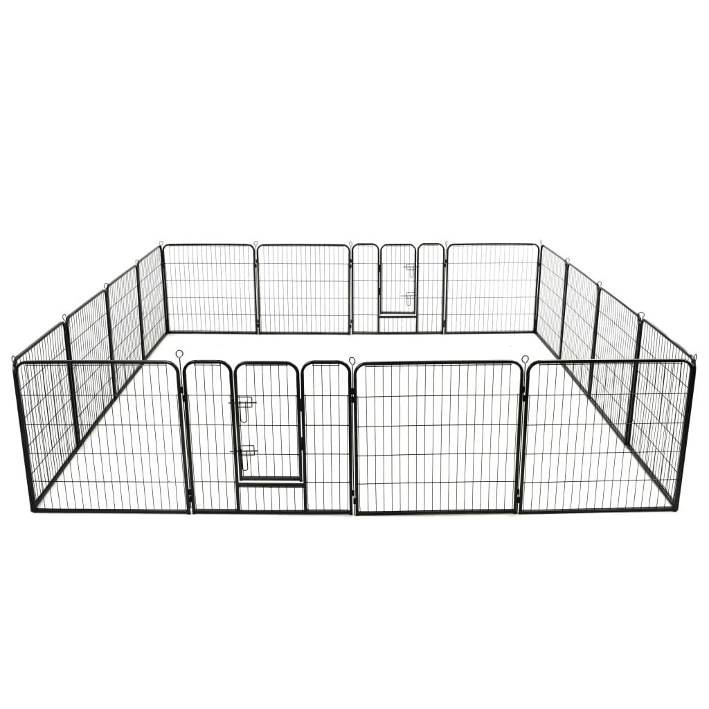 Trendyproduct.co.uk Dog Playpen 8 Panels Steel Black vidaXL Animals & Pet Supplies Animals & Pet Supplies > Pet Supplies > Dog Supplies > Dog Kennels & Runs Black Dog Kennels & Runs Dog Supplies parcel Pet Supplies vidaXL