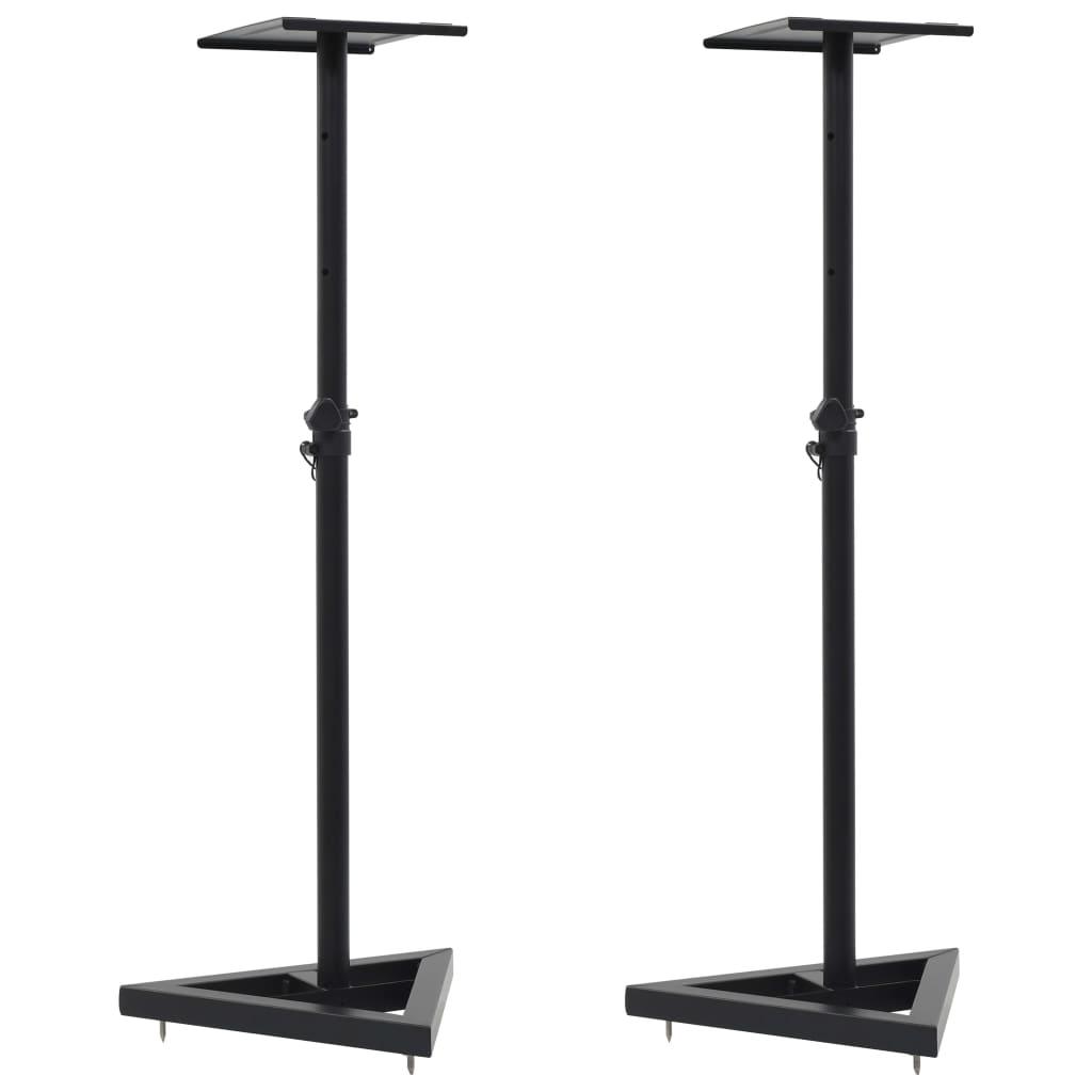 Studio Monitor Speaker Stands 2 Pcs Black Steel